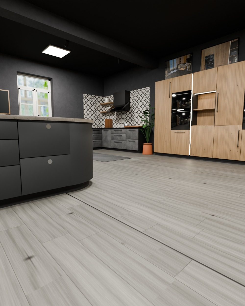 Visualisierung: Boden in Holzoptik im Studio